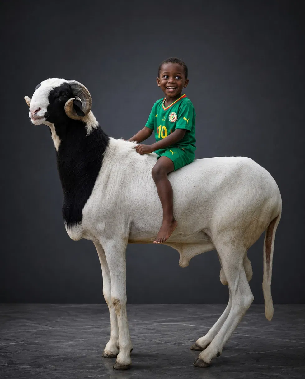 Enfant en maillot du Sénégal sur un Ladoum